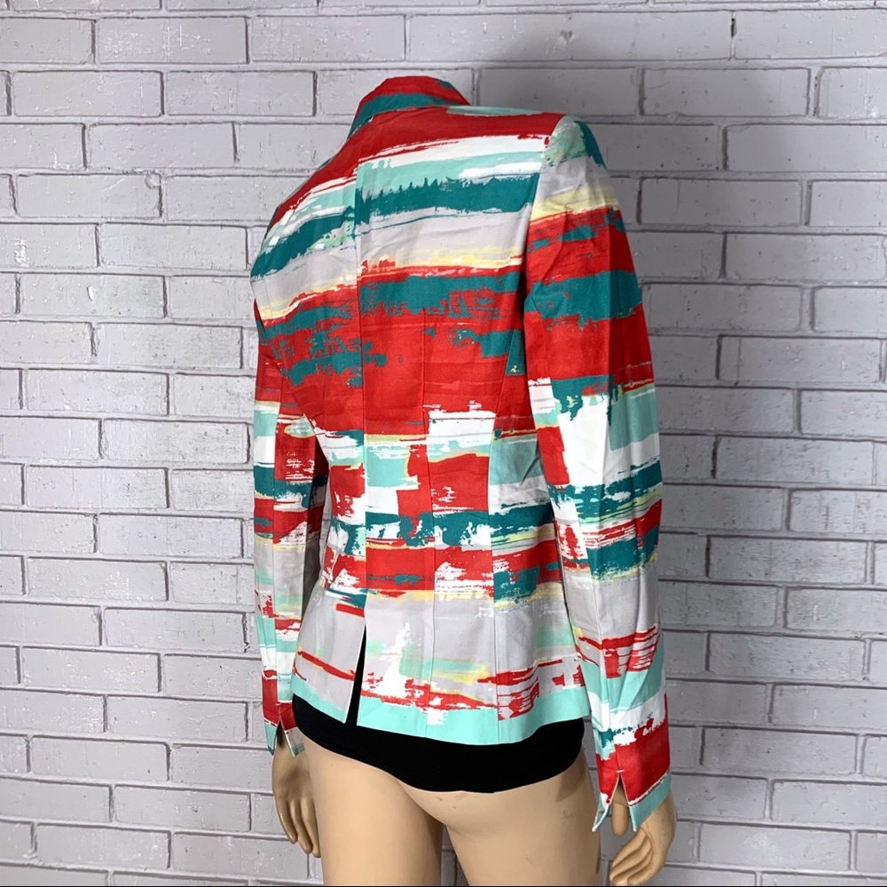 Lafayette 148 Women’s Abstract Cotton Blazer - Picture 6 of 8